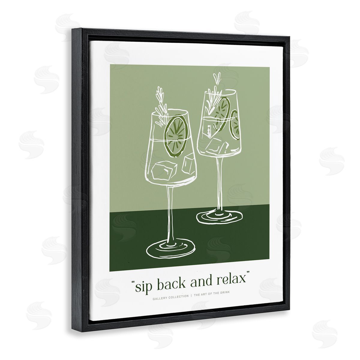 Lettered and Lined Sit Back & Relax Green Canvas Wall Art Print