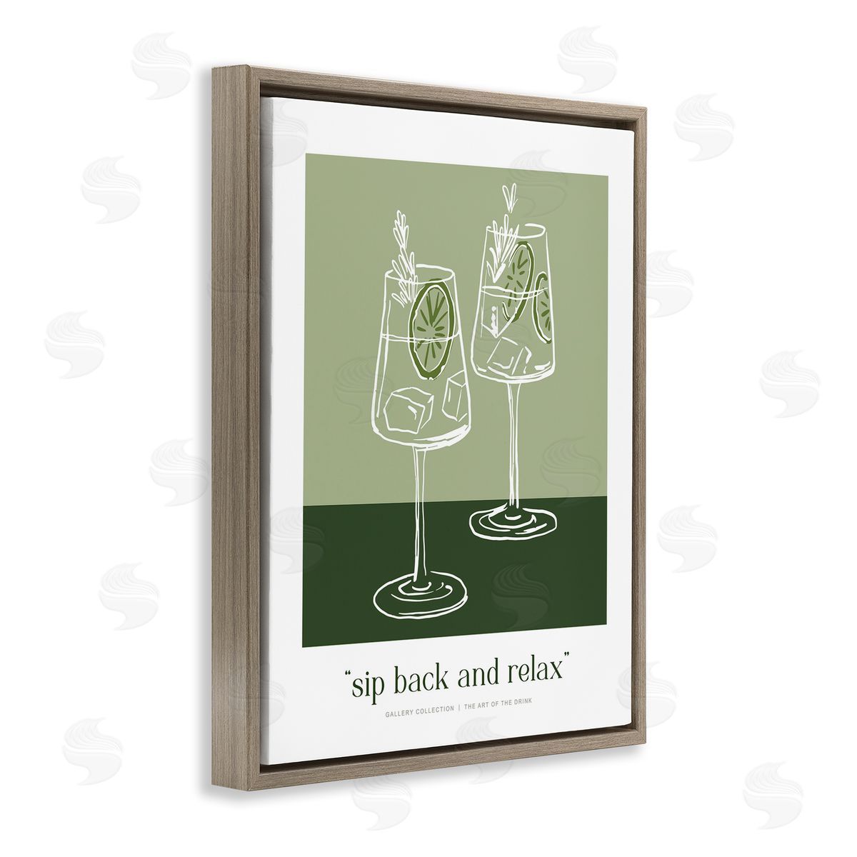 Lettered and Lined Sit Back & Relax Green Canvas Wall Art Print