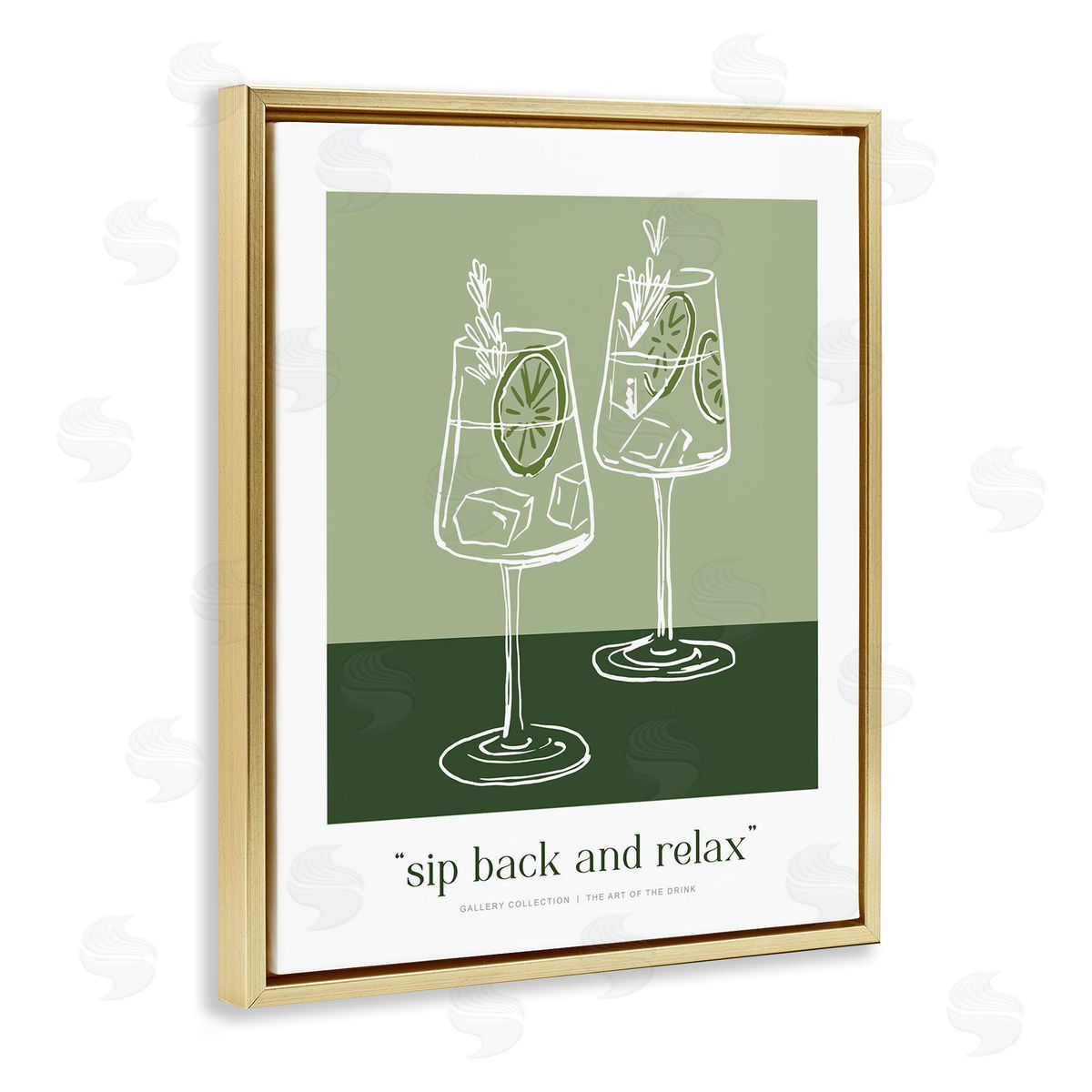 Lettered and Lined Sit Back & Relax Green Canvas Wall Art Print