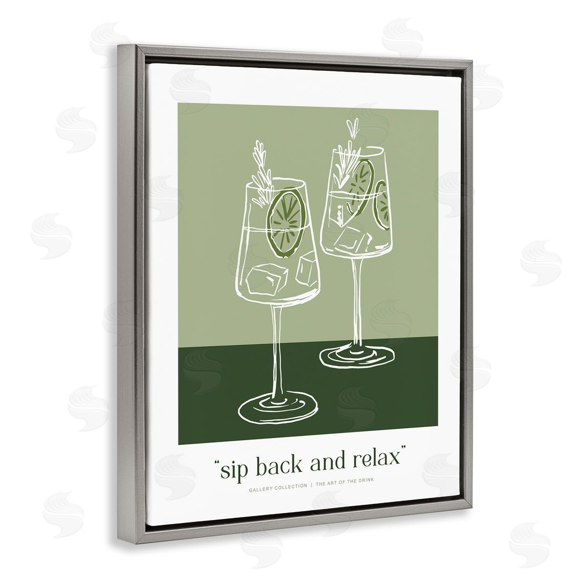 Lettered and Lined Sit Back & Relax Green Canvas Wall Art Print