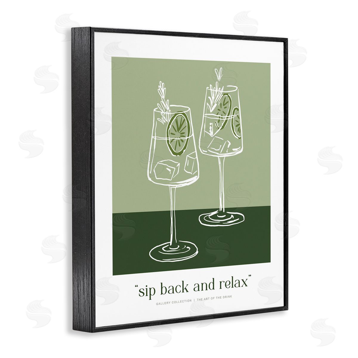 Lettered and Lined Sit Back & Relax Green Canvas Wall Art Print