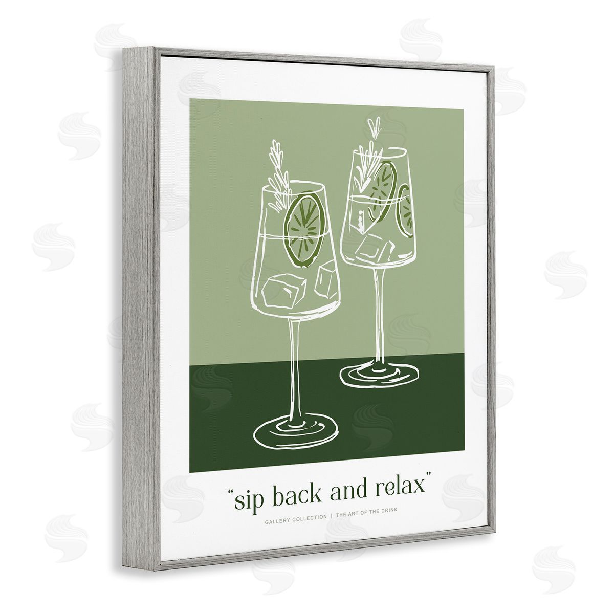 Lettered and Lined Sit Back & Relax Green Canvas Wall Art Print