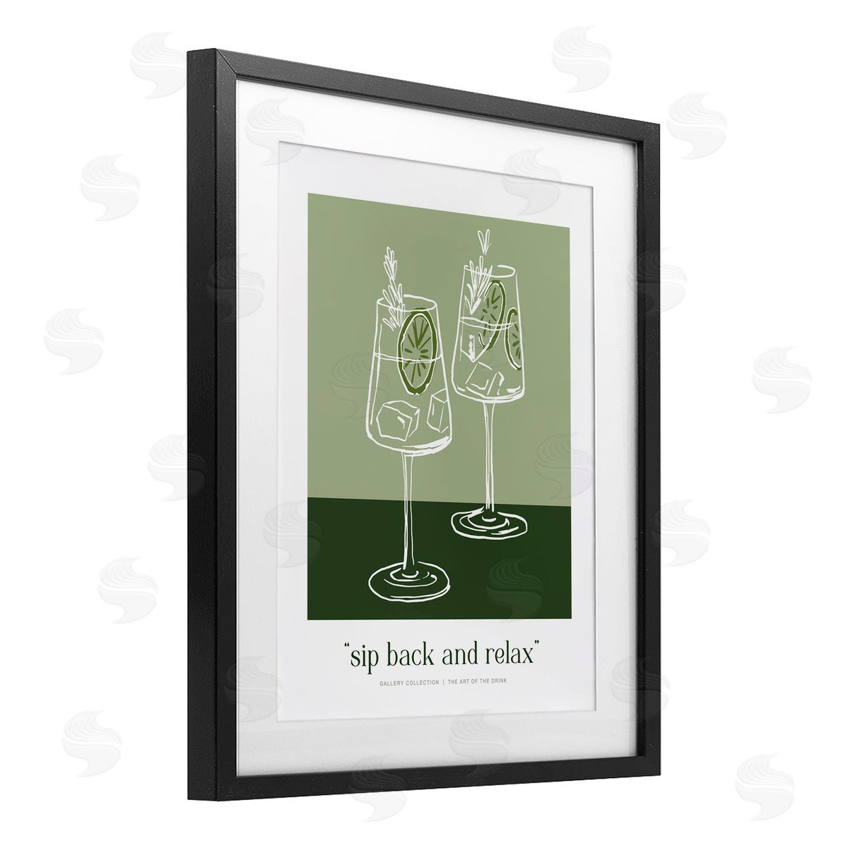 Lettered and Lined Sit Back & Relax Green Canvas Wall Art Print