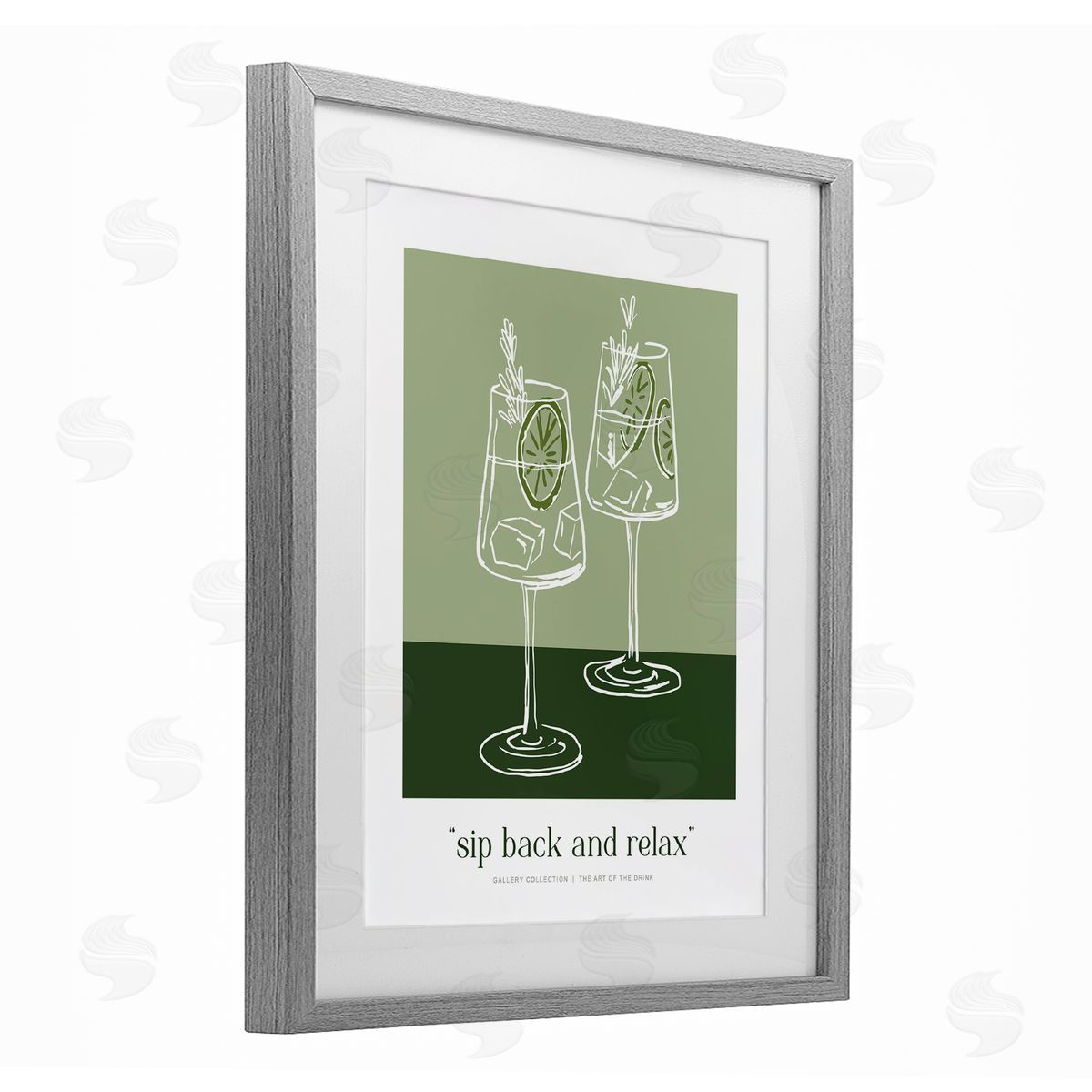 Lettered and Lined Sit Back & Relax Green Canvas Wall Art Print