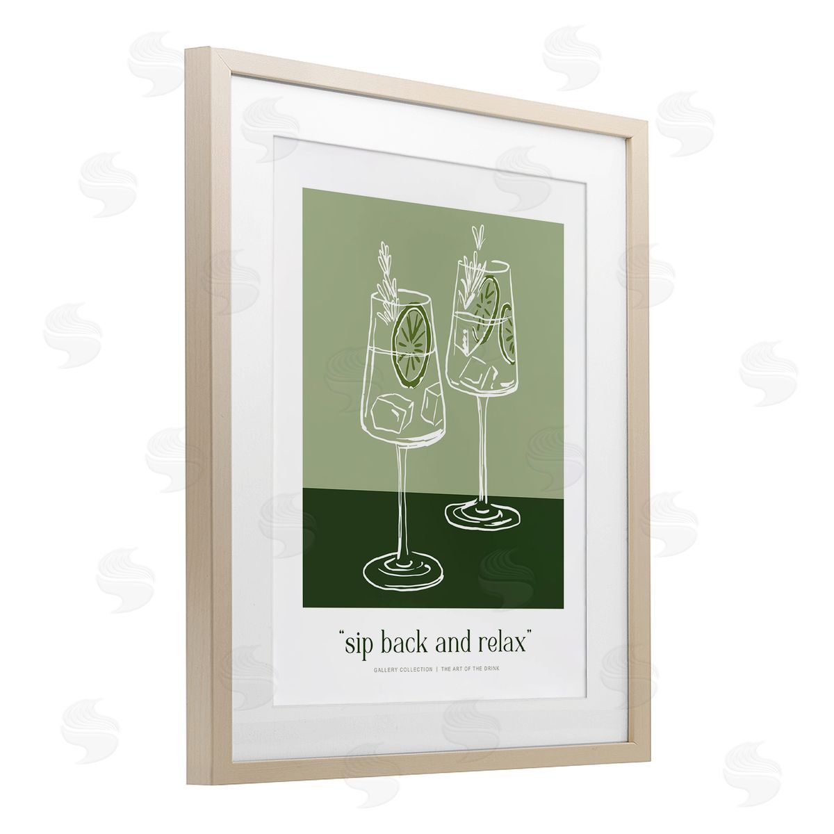 Lettered and Lined Sit Back & Relax Green Canvas Wall Art Print