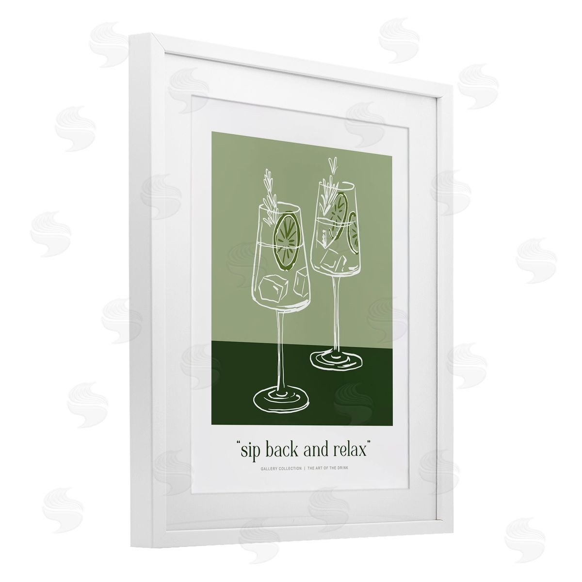 Lettered and Lined Sit Back & Relax Green Canvas Wall Art Print