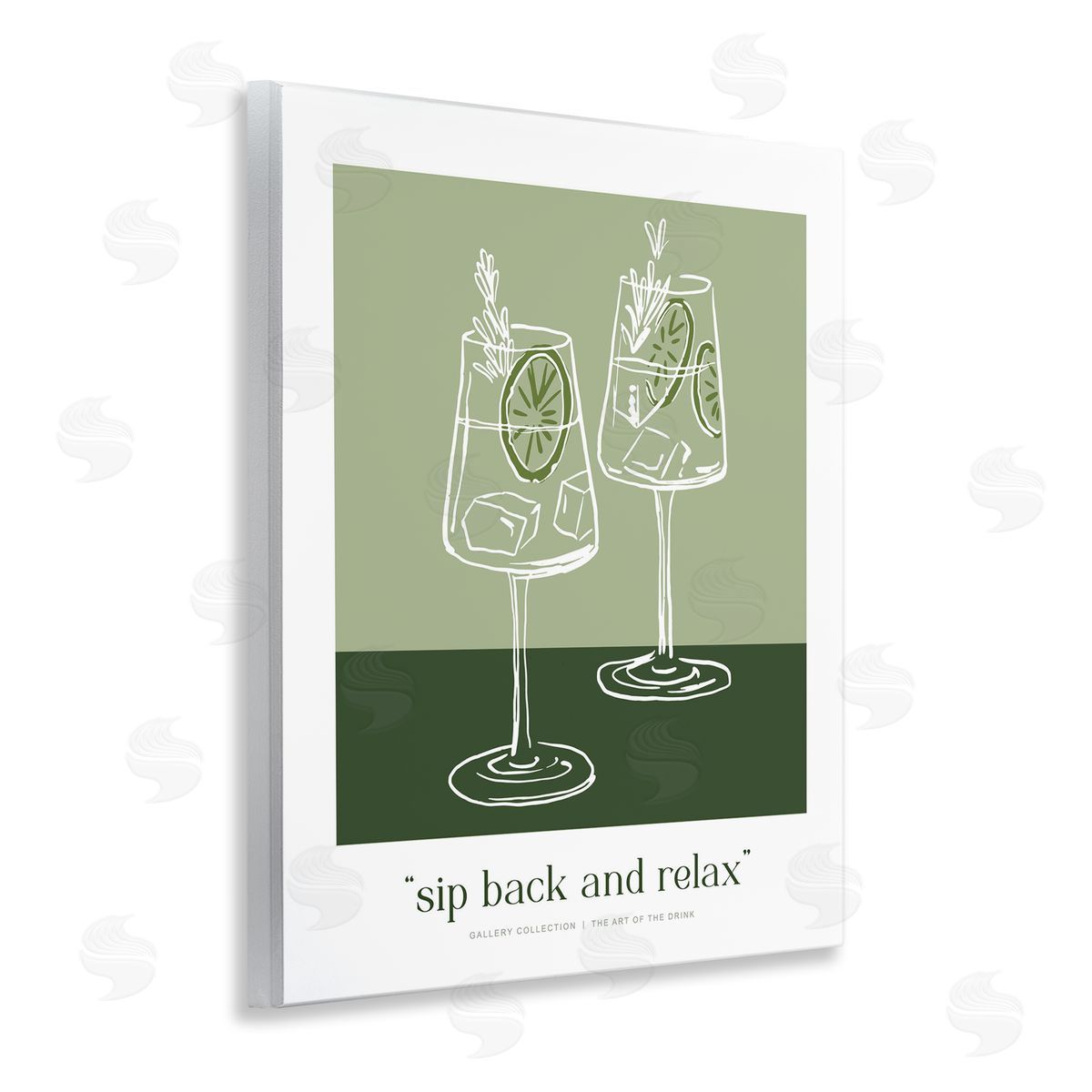 Lettered and Lined Sit Back & Relax Green Canvas Wall Art Print