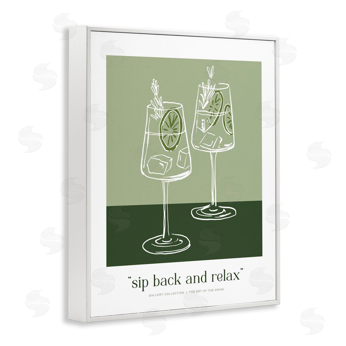 Lettered and Lined Sit Back & Relax Green Canvas Wall Art Print