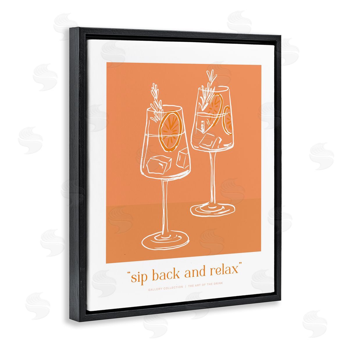 Lettered and Lined Sit Back & Relax Orange Canvas Wall Art Print