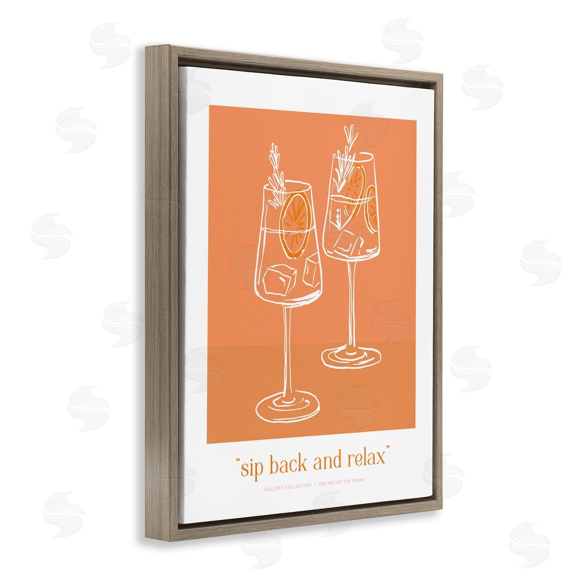 Lettered and Lined Sit Back & Relax Orange Canvas Wall Art Print