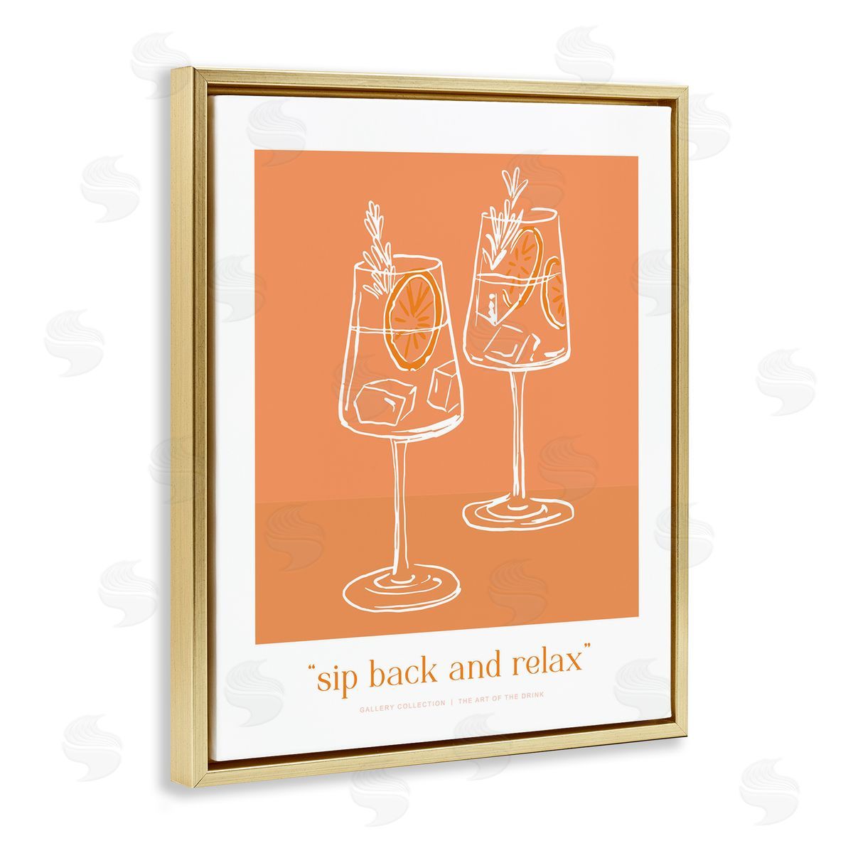 Lettered and Lined Sit Back & Relax Orange Canvas Wall Art Print