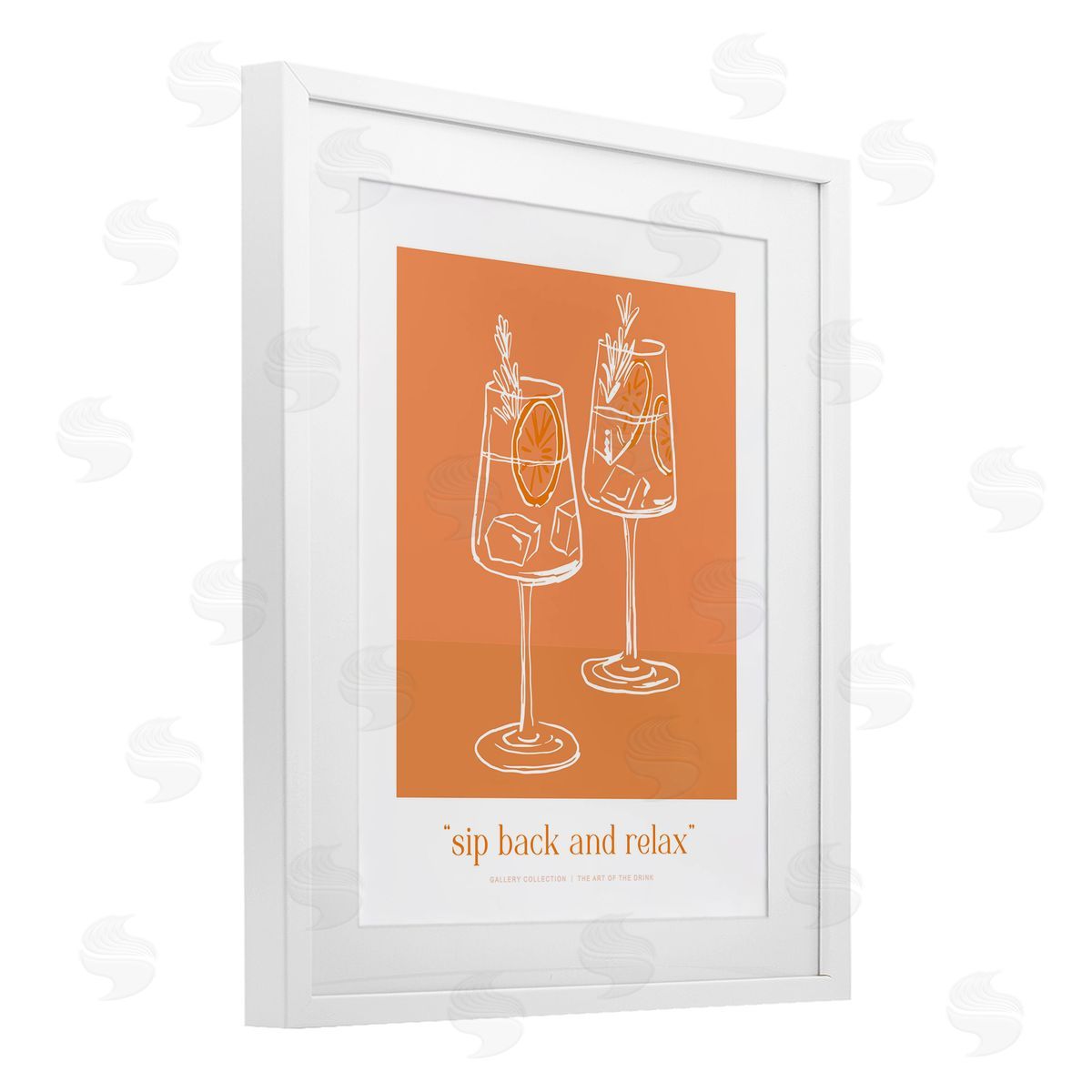 Lettered and Lined Sit Back & Relax Orange Canvas Wall Art Print