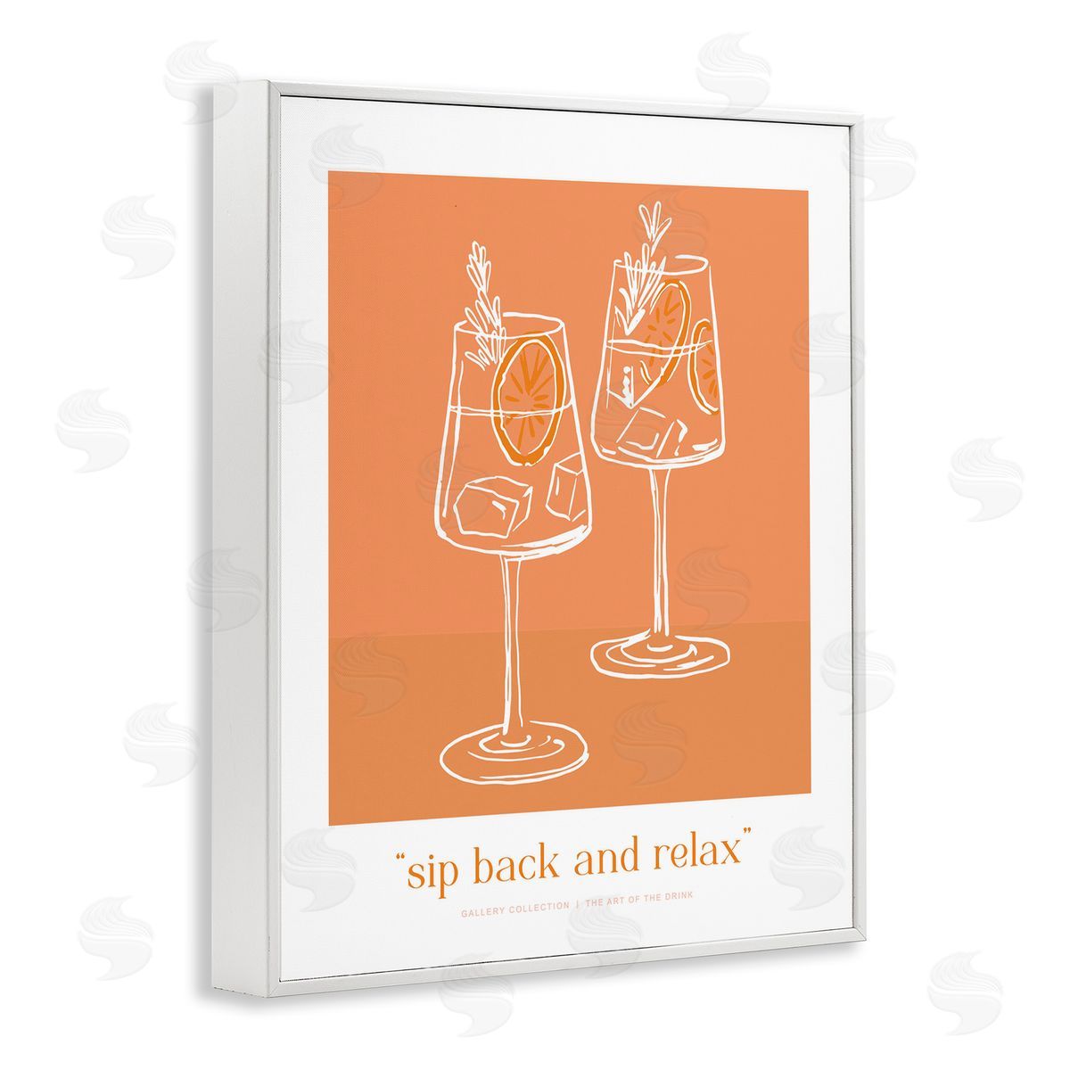Lettered and Lined Sit Back & Relax Orange Canvas Wall Art Print