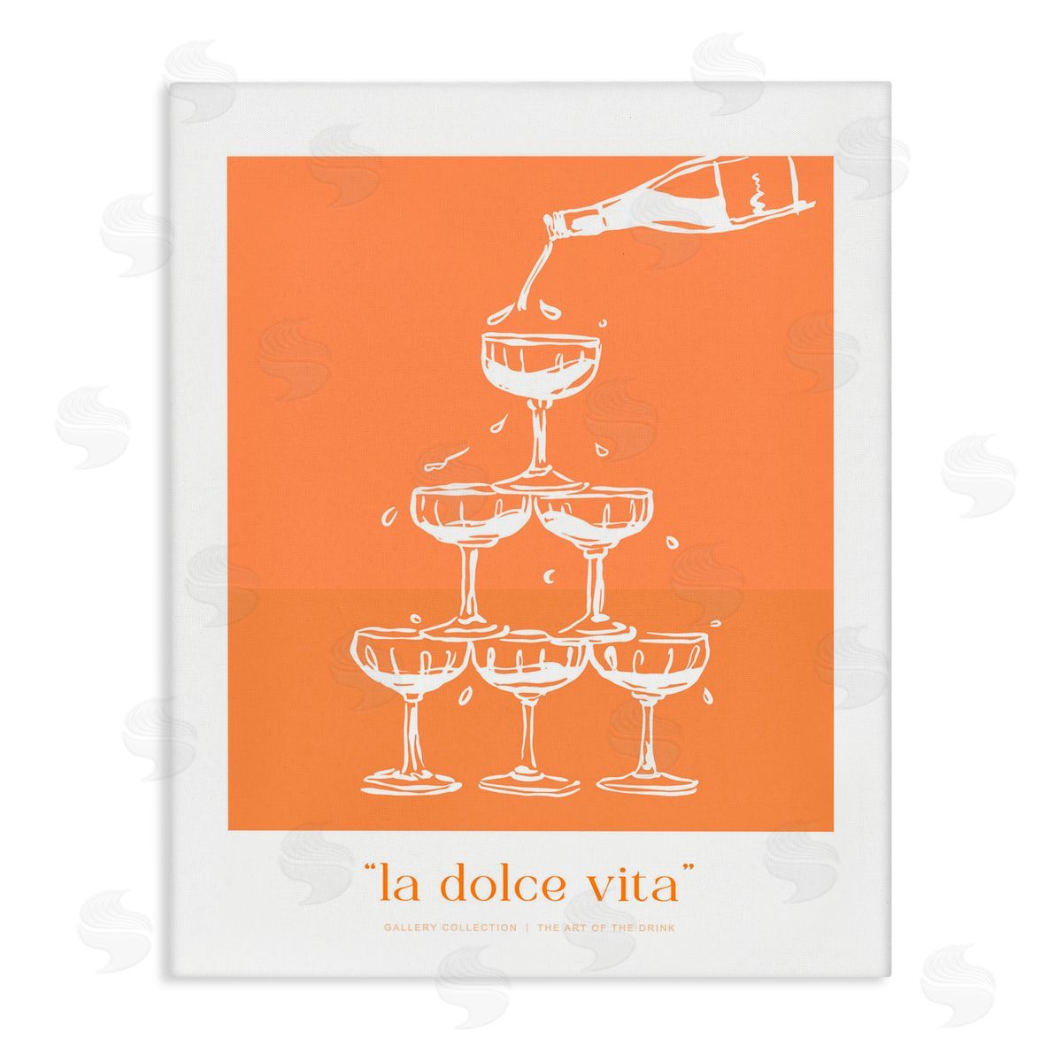 Lettered and Lined La Dolce Vita Champagne Canvas Wall Art Print