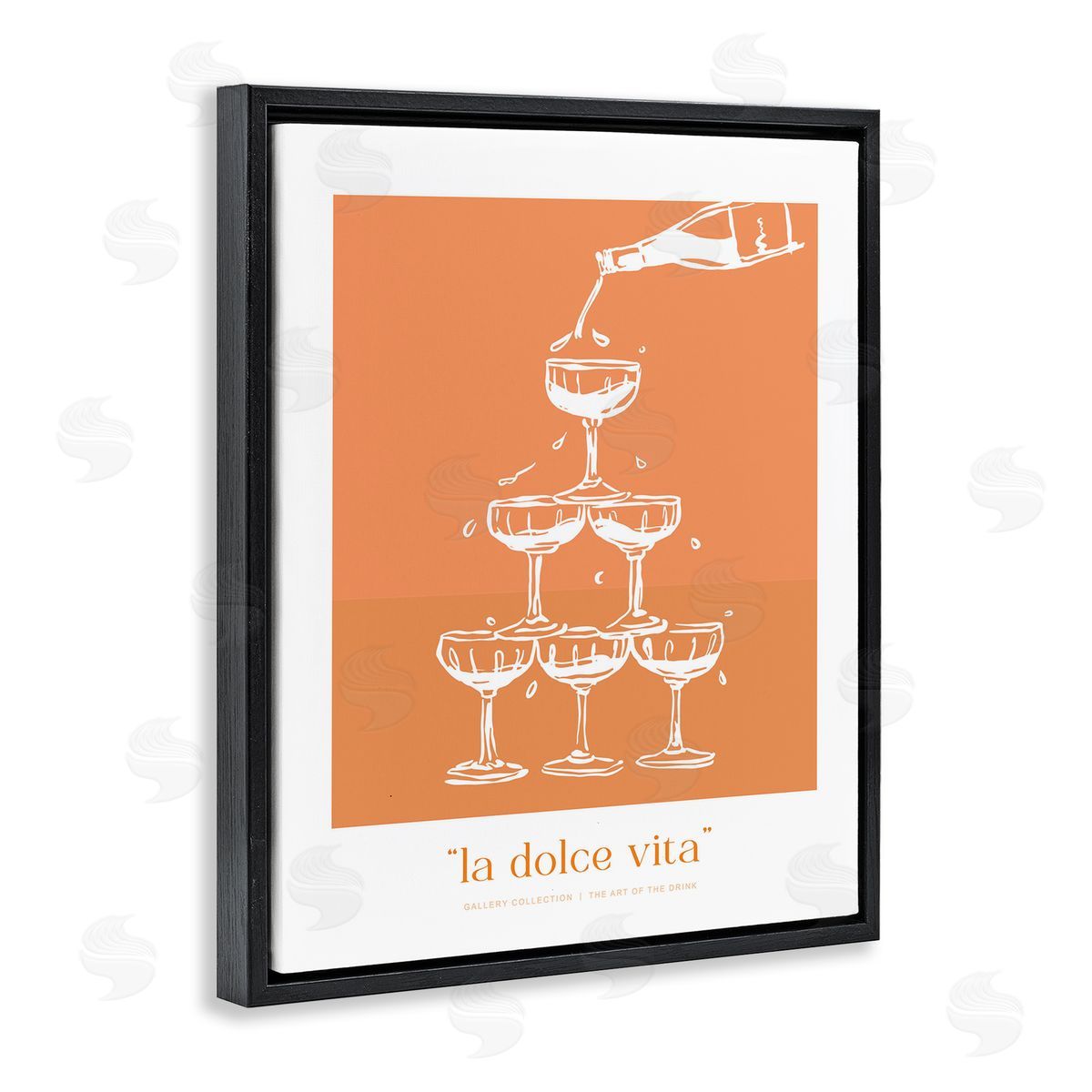 Lettered and Lined La Dolce Vita Champagne Canvas Wall Art Print