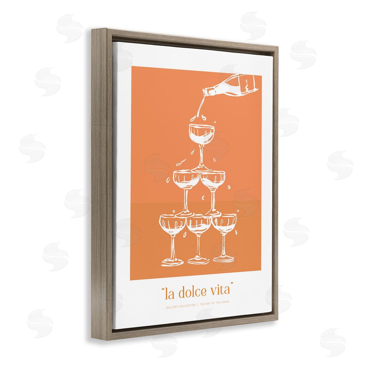 Lettered and Lined La Dolce Vita Champagne Canvas Wall Art Print
