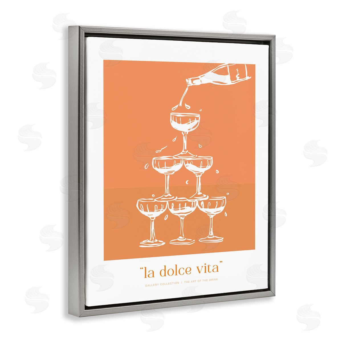 Lettered and Lined La Dolce Vita Champagne Canvas Wall Art Print