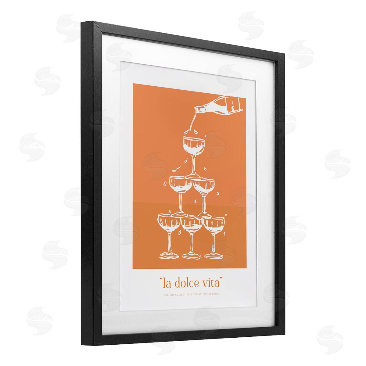 Lettered and Lined La Dolce Vita Champagne Canvas Wall Art Print