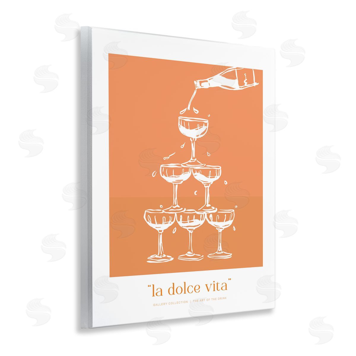 Lettered and Lined La Dolce Vita Champagne Canvas Wall Art Print