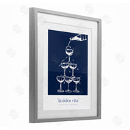 Lettered and Lined | Navy Champagne Tower