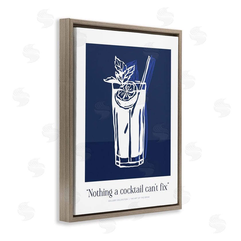 Lettered and Lined | Nothing Cocktail Can't Fix Navy