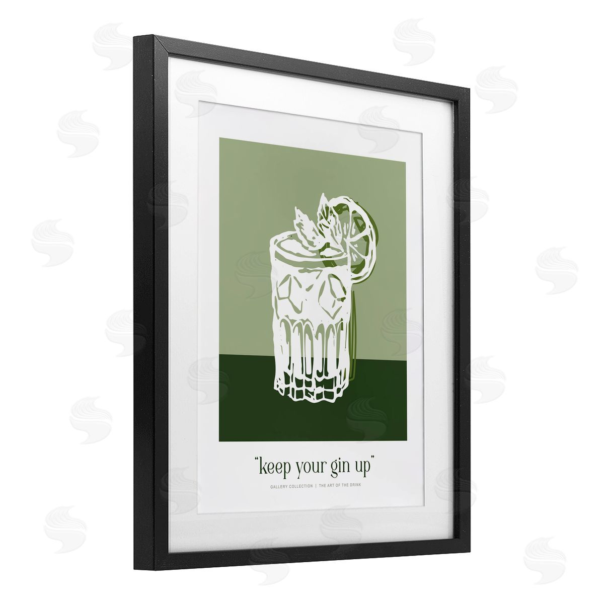 Lettered and Lined Green Keep Your Gin Up Canvas Wall Art Print