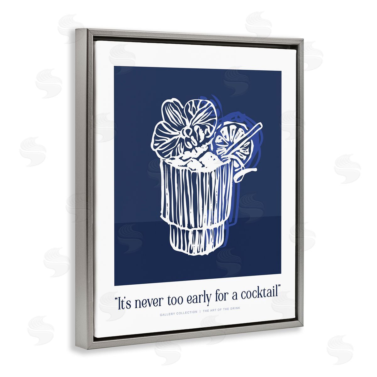 Lettered and Lined Never Too Early Drink Canvas Wall Art Print