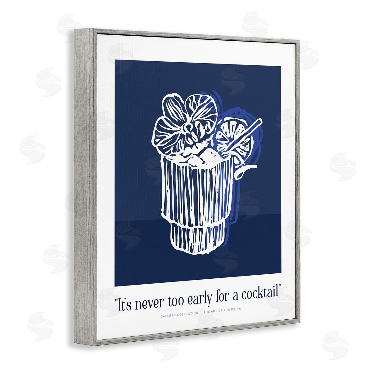 Lettered and Lined Never Too Early Drink Canvas Wall Art Print