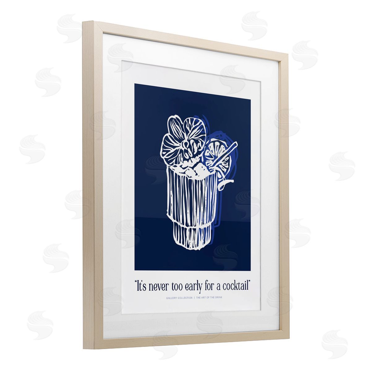 Lettered and Lined Never Too Early Drink Canvas Wall Art Print