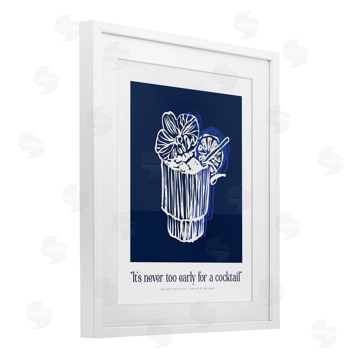 Lettered and Lined Never Too Early Drink Canvas Wall Art Print