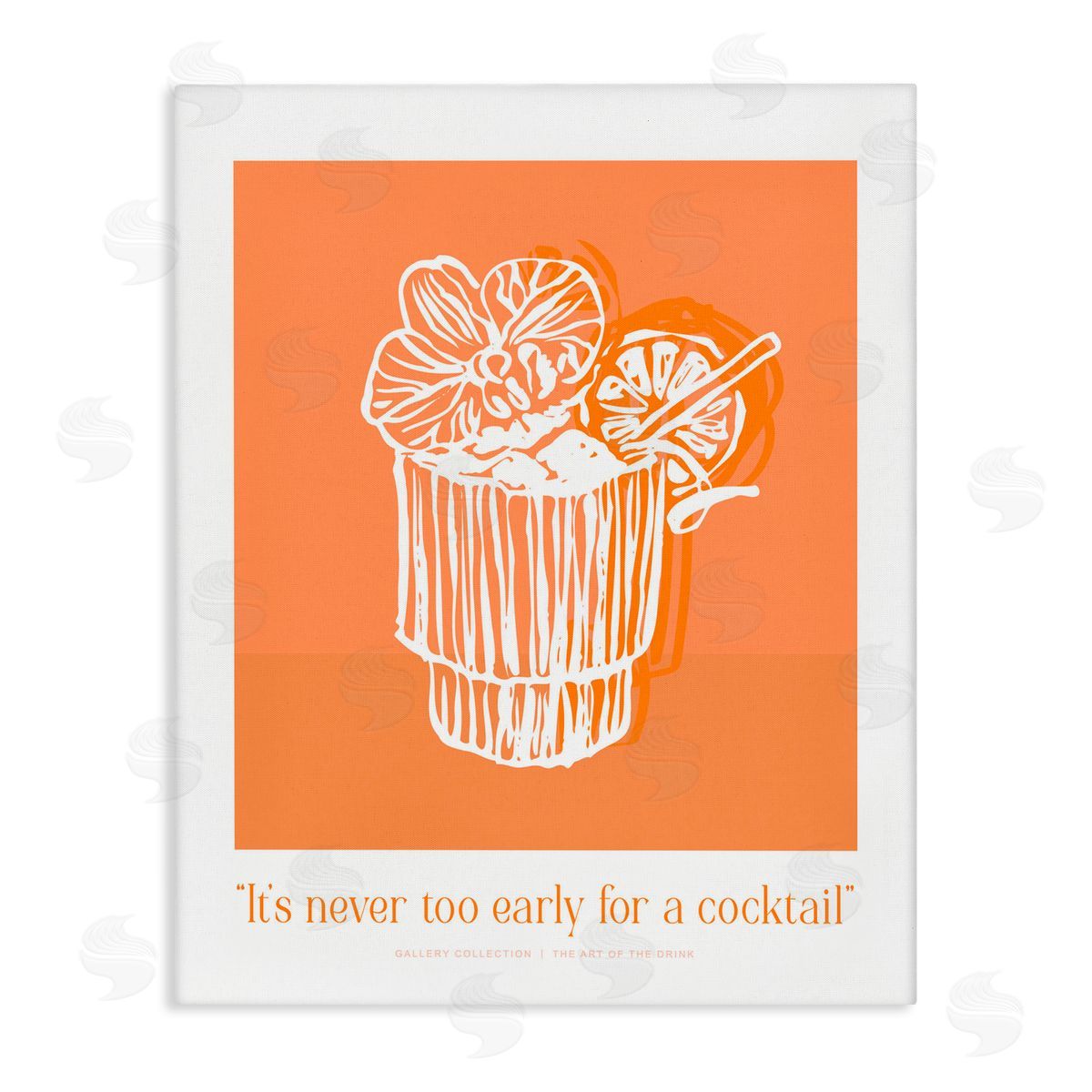 Lettered and Lined Never Too Early For Cocktail Canvas Wall Art Print