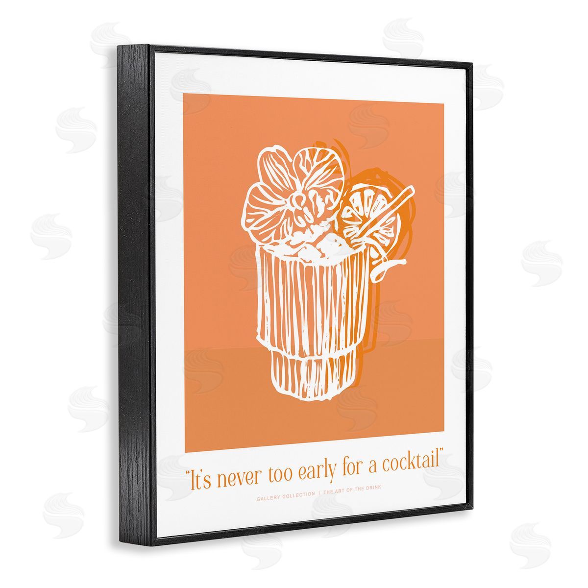 Lettered and Lined Never Too Early For Cocktail Canvas Wall Art Print