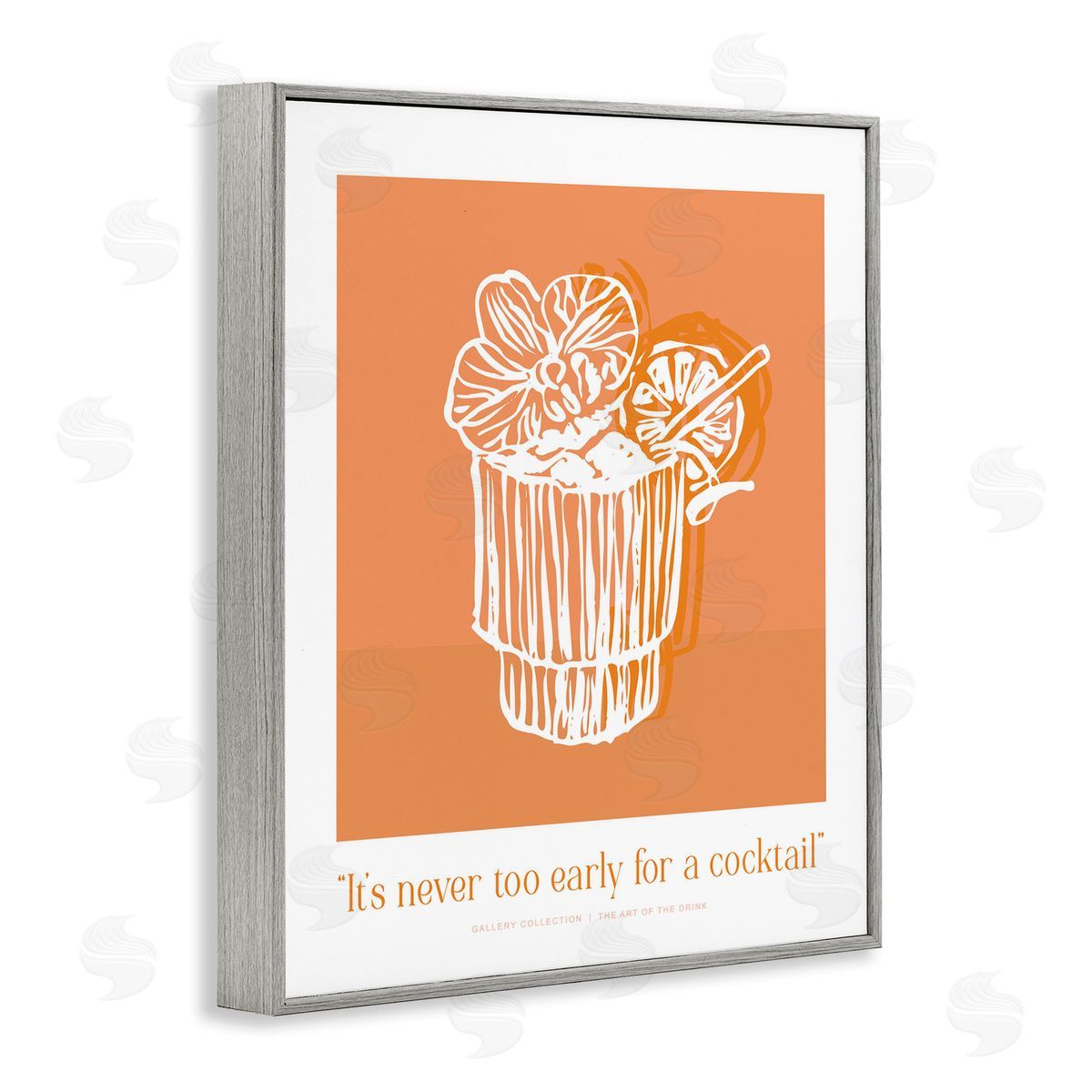 Lettered and Lined Never Too Early For Cocktail Canvas Wall Art Print