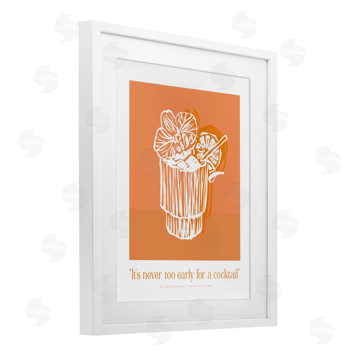 Lettered and Lined Never Too Early For Cocktail Canvas Wall Art Print