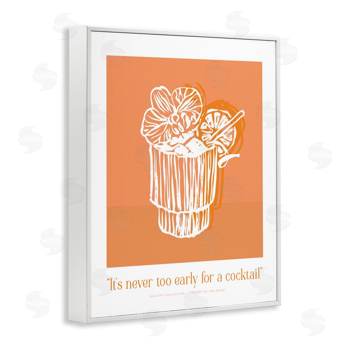 Lettered and Lined Never Too Early For Cocktail Canvas Wall Art Print