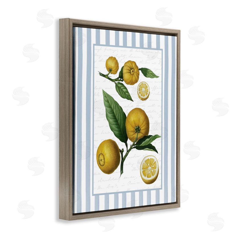 Lettered and Lined | Vintage Lemons Blue Stripes