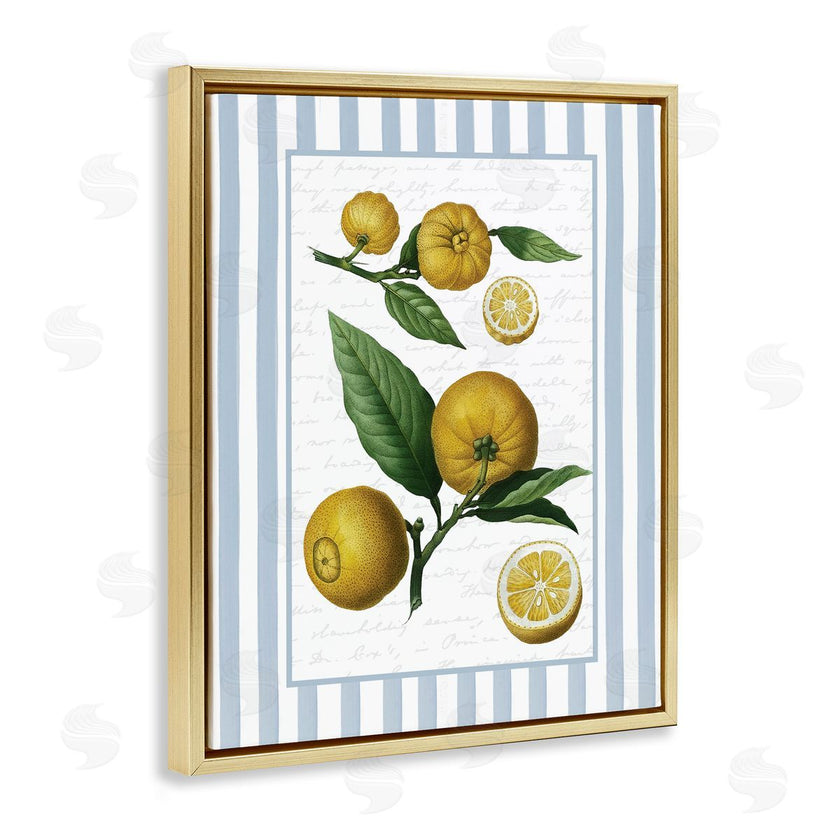 Lettered and Lined | Vintage Lemons Blue Stripes