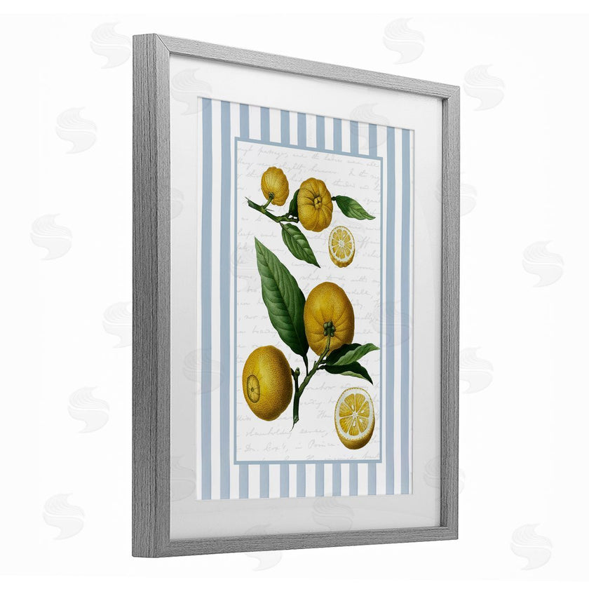 Lettered and Lined | Vintage Lemons Blue Stripes