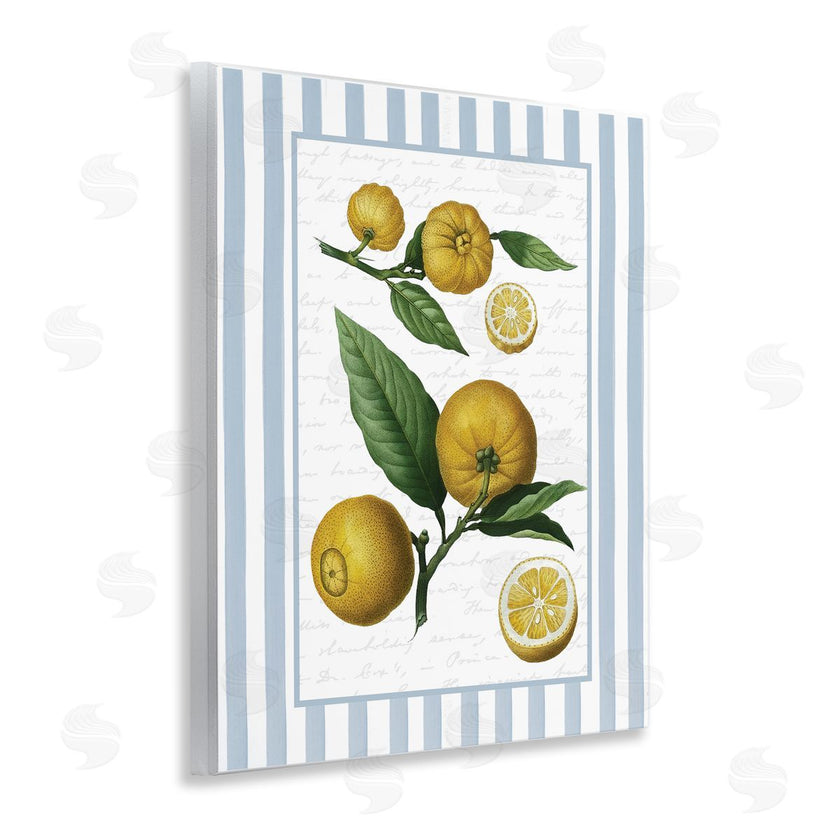 Lettered and Lined | Vintage Lemons Blue Stripes