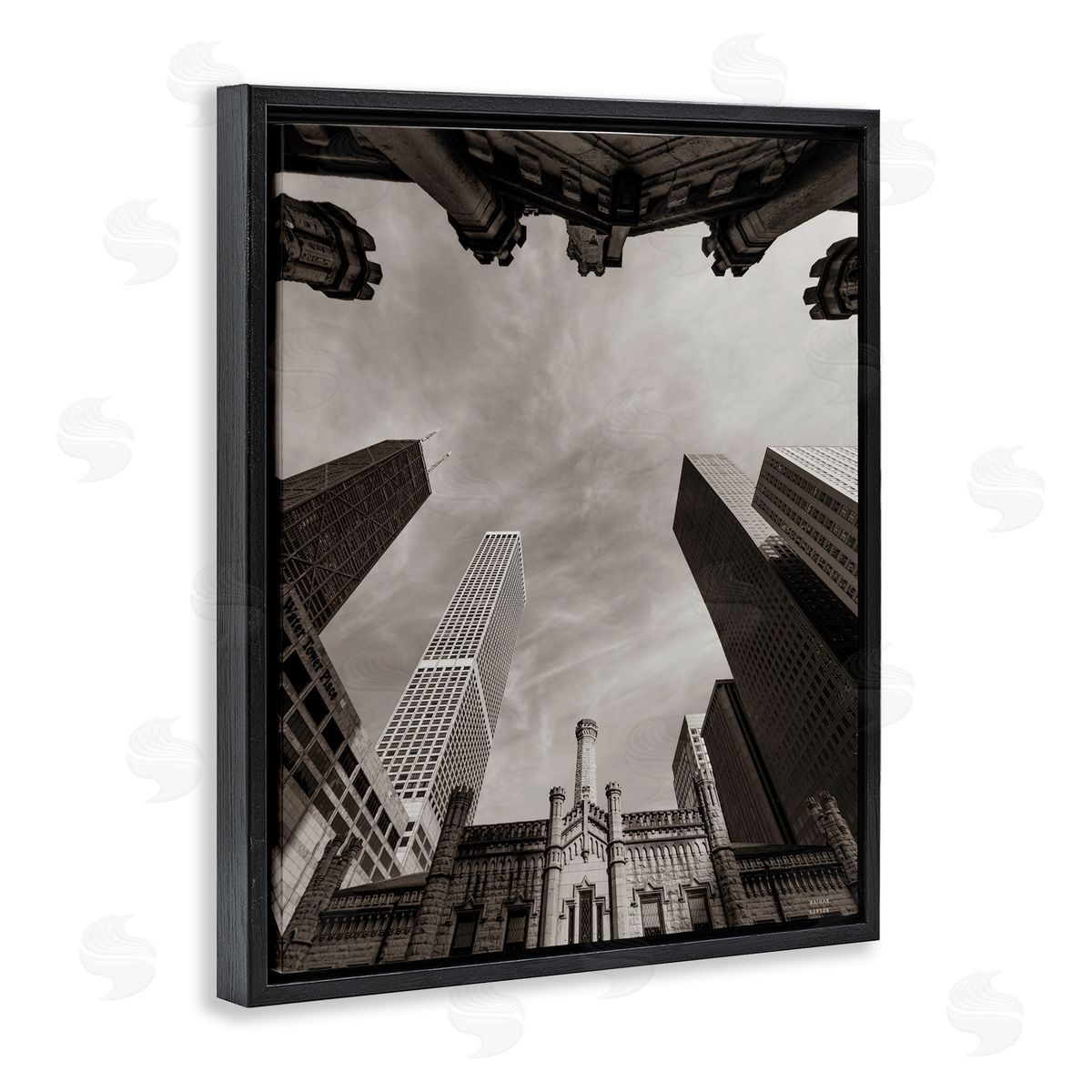 Nathan Larson Chicago Skyline Worm's Eye View Canvas Wall Art Print