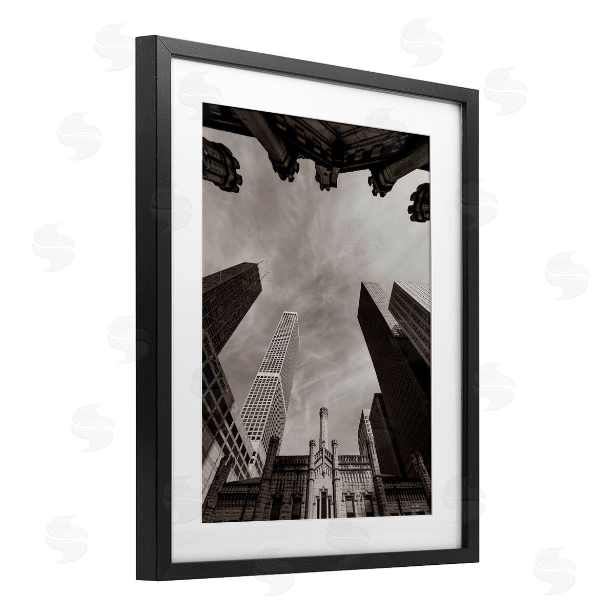 Nathan Larson Chicago Skyline Worm's Eye View Canvas Wall Art Print