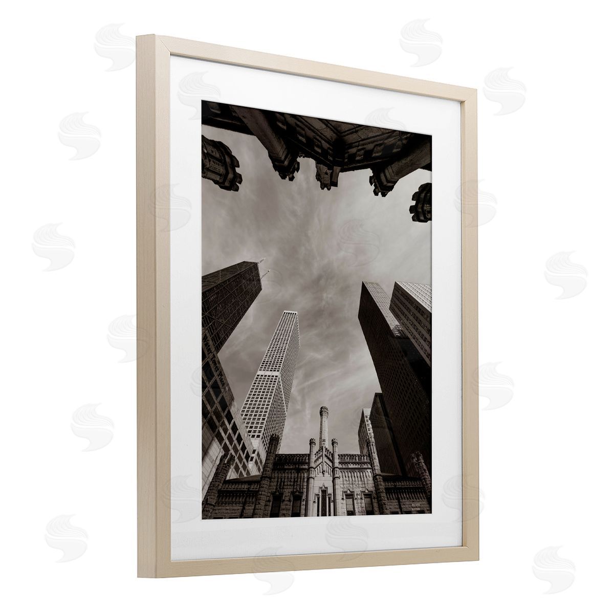 Nathan Larson Chicago Skyline Worm's Eye View Canvas Wall Art Print