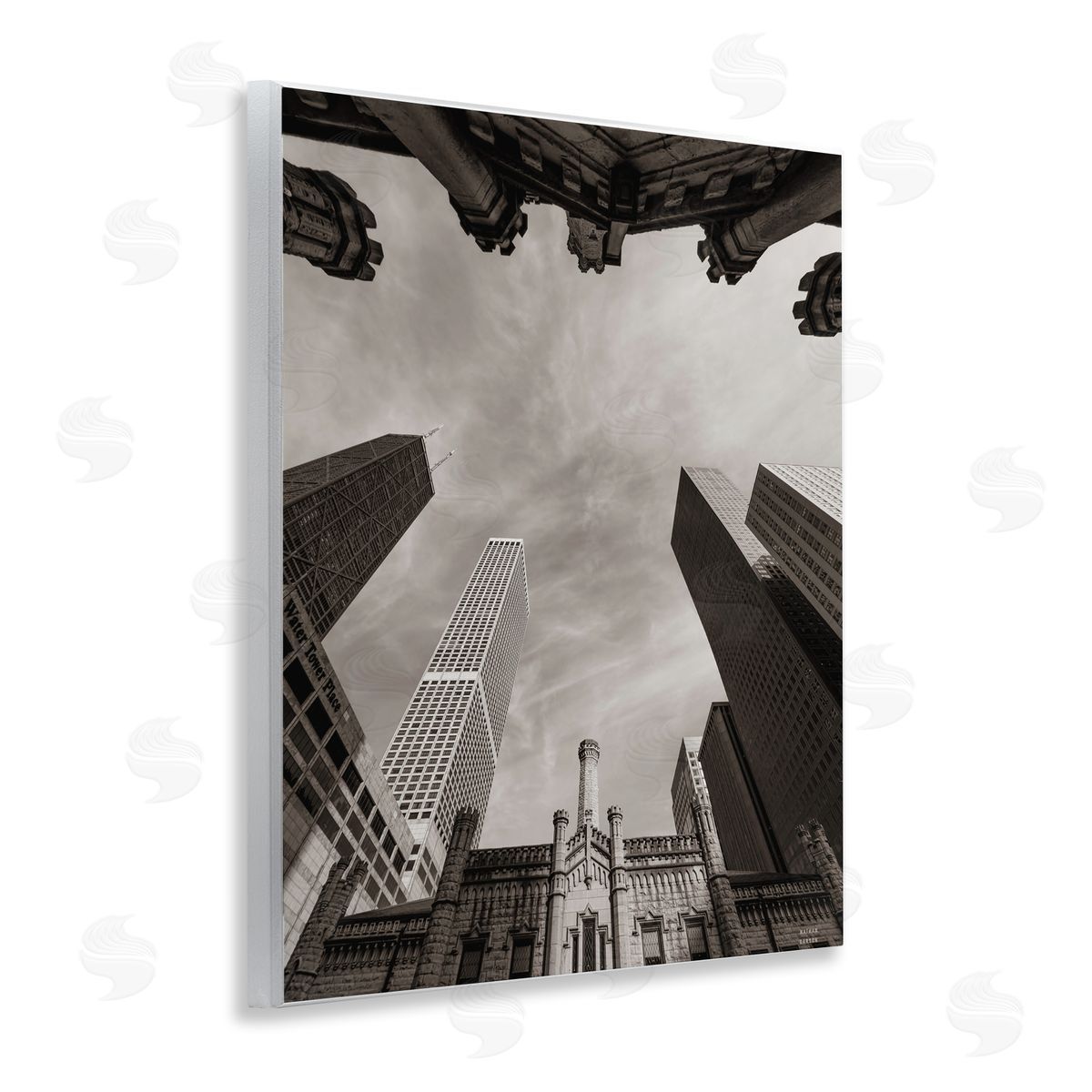 Nathan Larson Chicago Skyline Worm's Eye View Canvas Wall Art Print