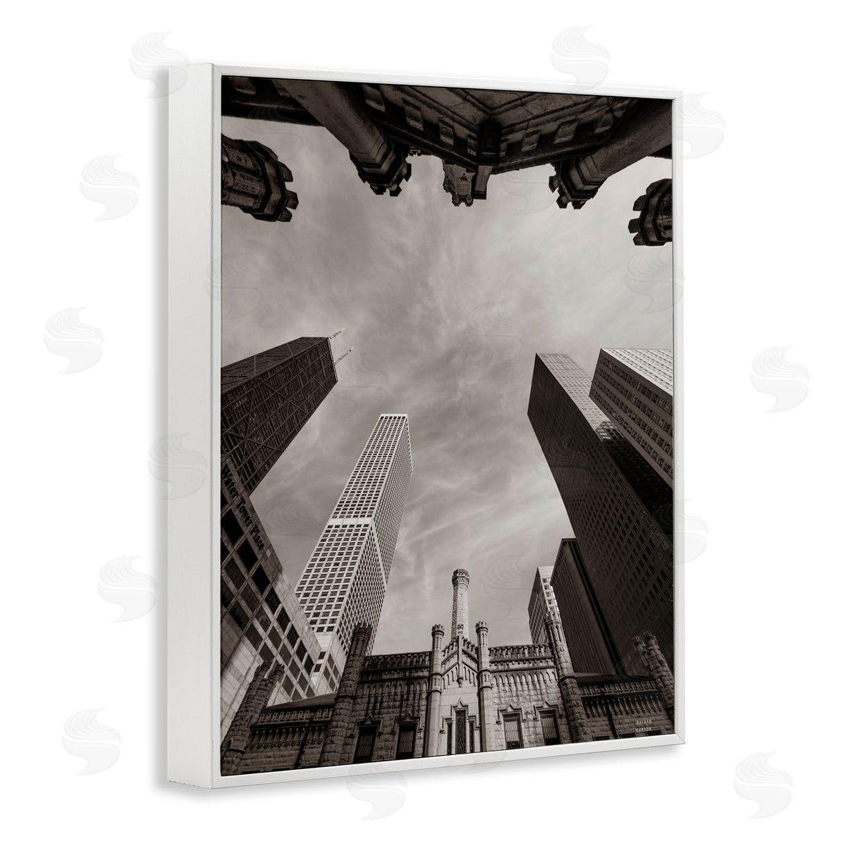 Nathan Larson Chicago Skyline Worm's Eye View Canvas Wall Art Print