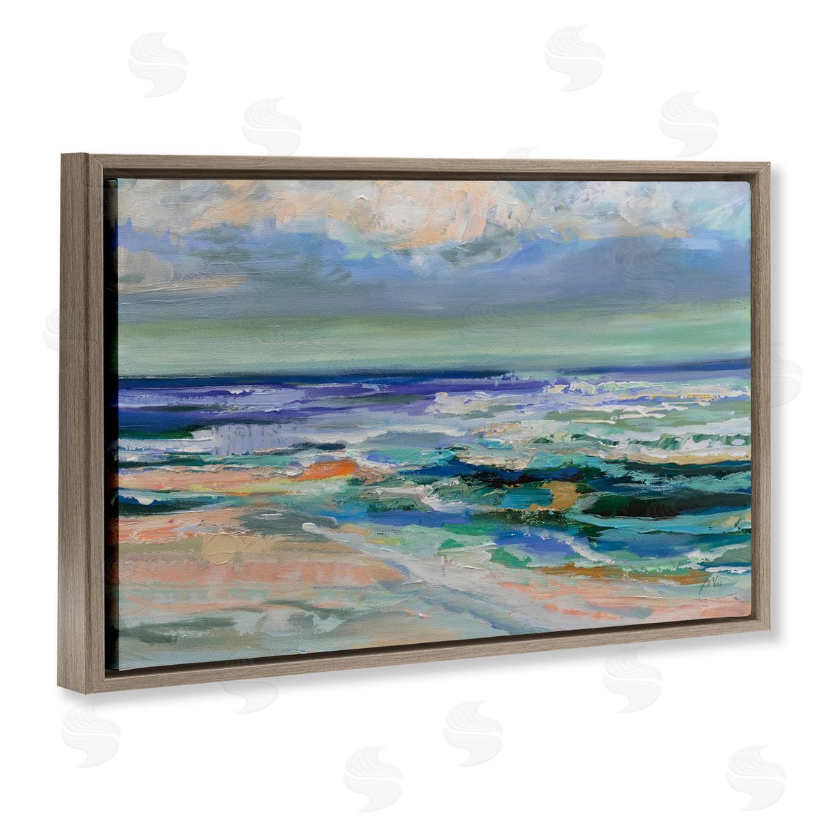 Jeanette Vertentes Seaside Dance Waves Canvas Wall Art Print
