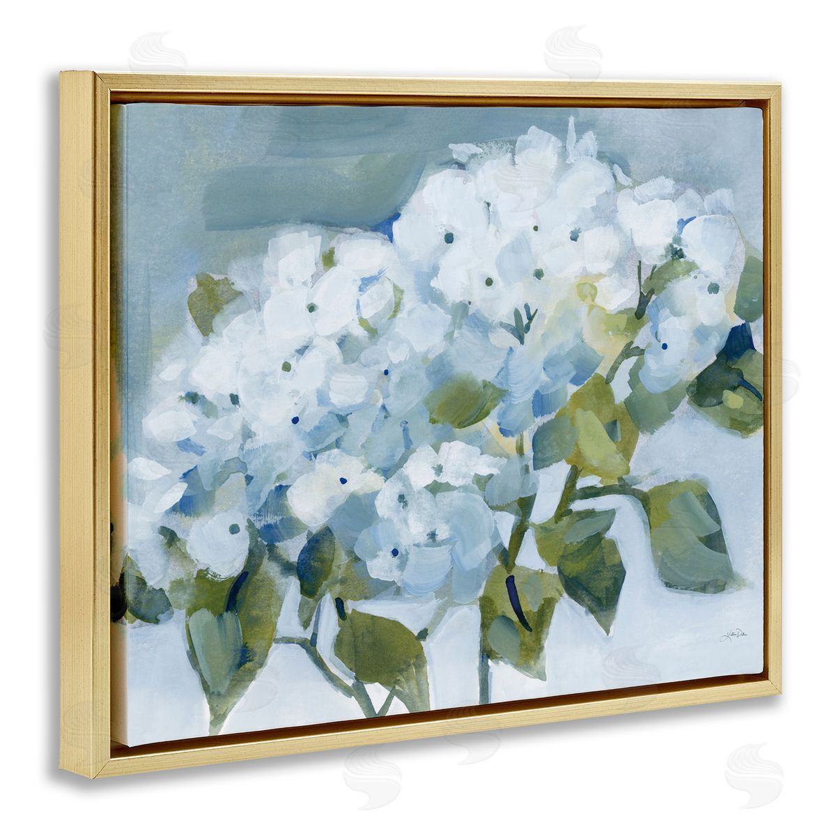 Katrina Pete Blue Spring Cottage Hydrangeas Canvas Wall Art Print