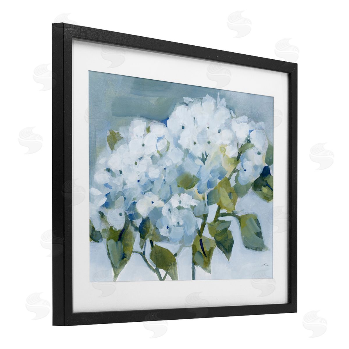 Katrina Pete Blue Spring Cottage Hydrangeas Canvas Wall Art Print