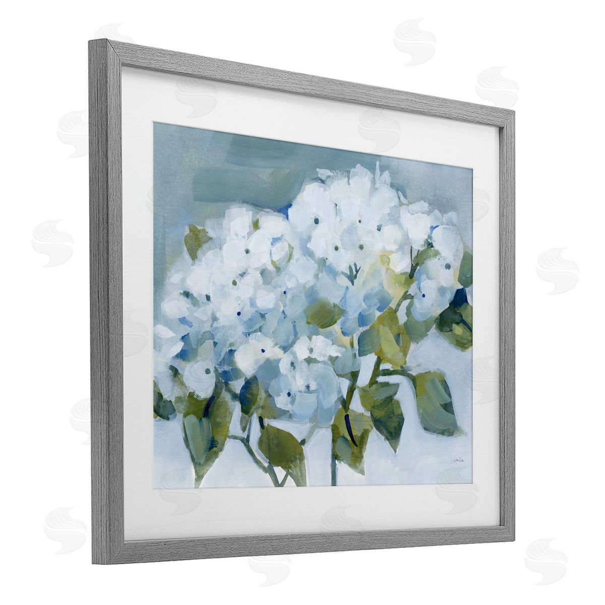 Katrina Pete Blue Spring Cottage Hydrangeas Canvas Wall Art Print