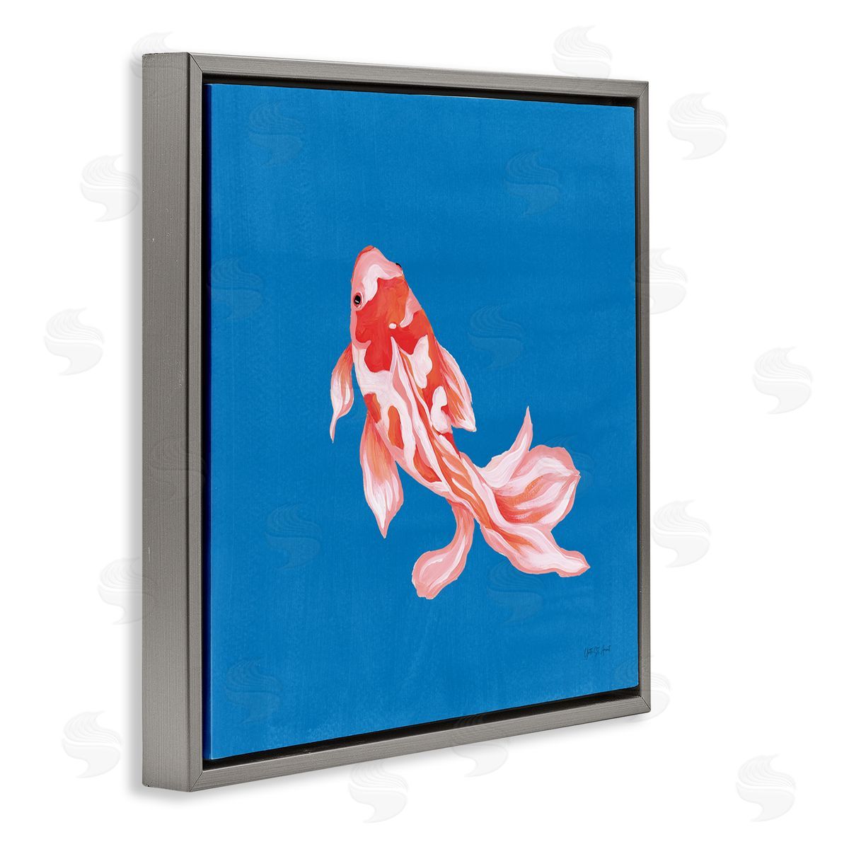 Yvette St. Amant Blue Vibrant Koi Fish Canvas Wall Art Print