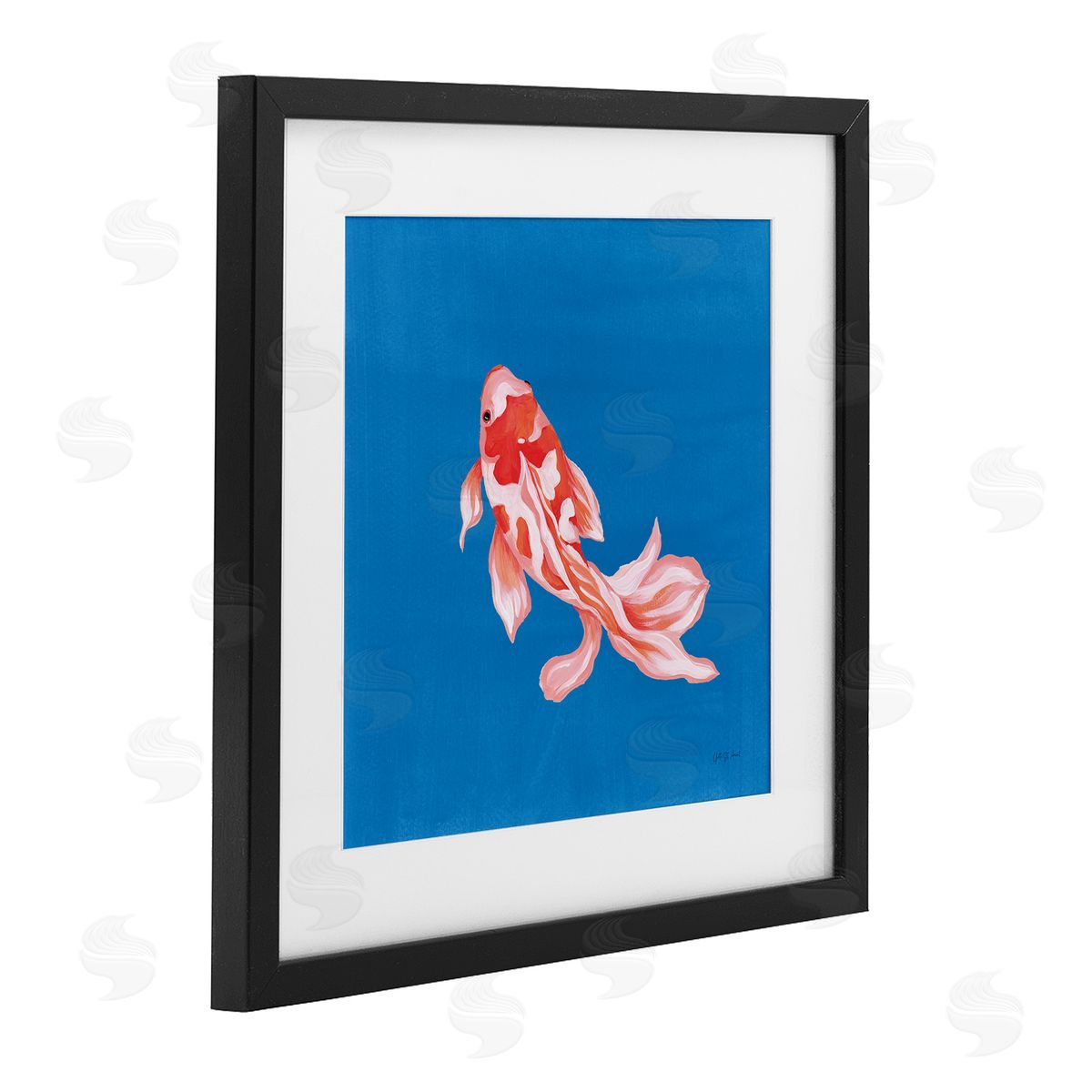 Yvette St. Amant Blue Vibrant Koi Fish Canvas Wall Art Print